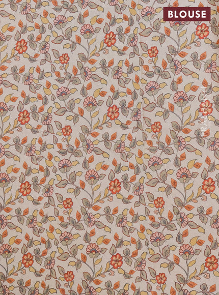 Kota saree mustard yellow with kalamkari applique work and zari woven piping border