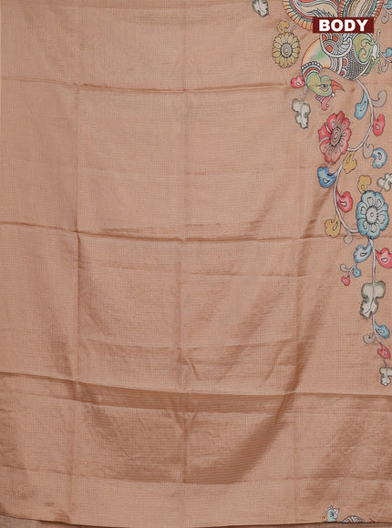 Kota saree sandal with kalamkari applique work in borderless style