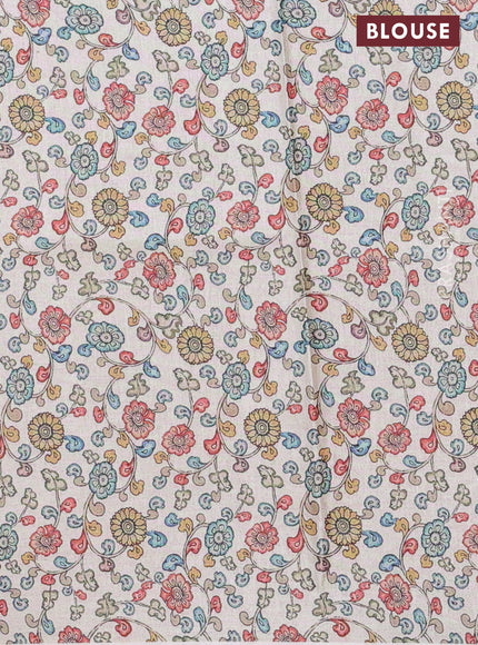 Kota saree sandal with kalamkari applique work in borderless style