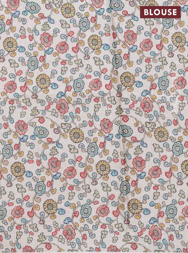 Kota saree sandal with kalamkari applique work in borderless style