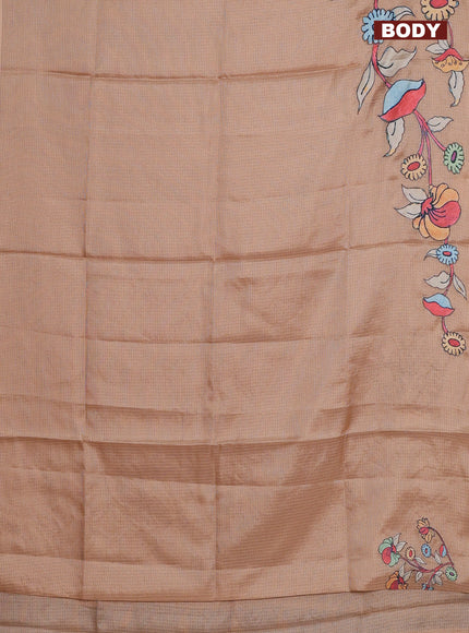 Kota saree sandal with kalamkari applique work in borderless style
