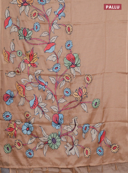 Kota saree sandal with kalamkari applique work in borderless style