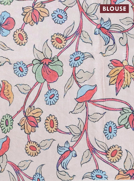 Kota saree sandal with kalamkari applique work in borderless style