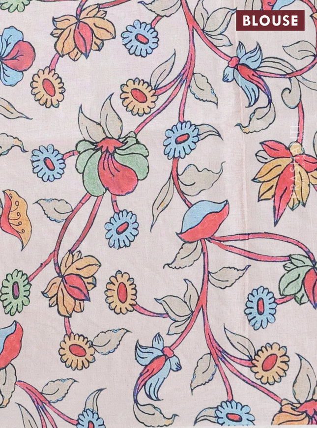 Kota saree sandal with kalamkari applique work in borderless style