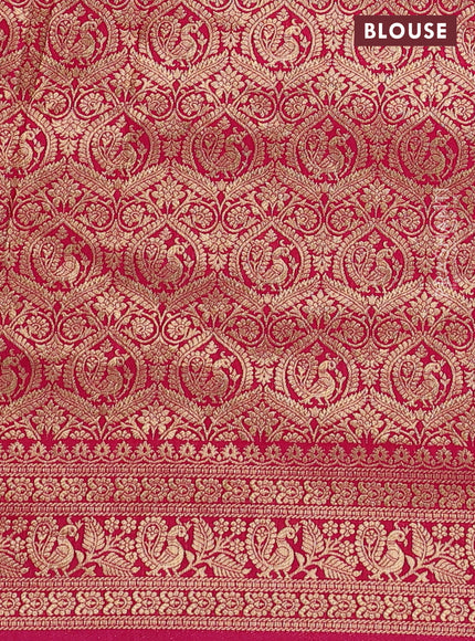 Crepe silk saree pink with allover kalamkari prints & embroidery work and zari woven border