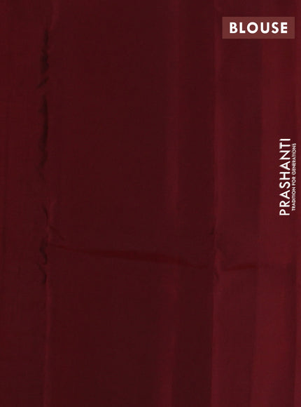 Kanchipuram silk saree dark mehendi green and maroon with allover zari weaves and simple border