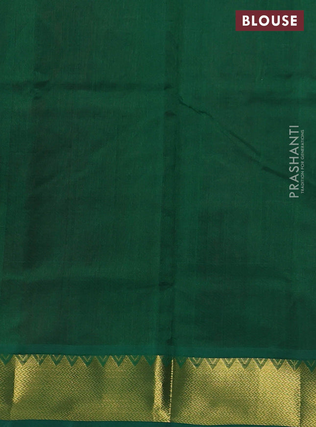 Silk cotton saree maroon and green with zari woven buttas and zari woven border