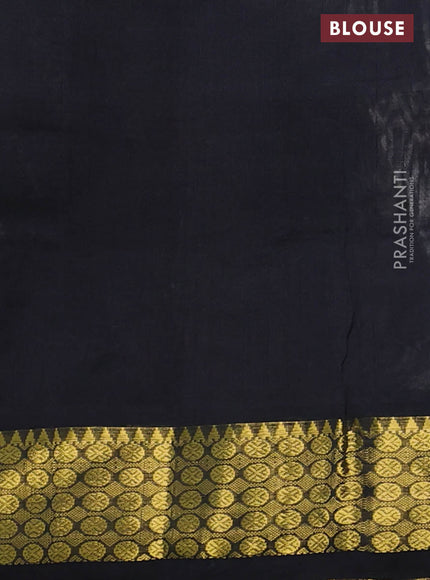 Silk cotton saree cream and black with allover paalum pazham checks & zari buttas and zari woven border