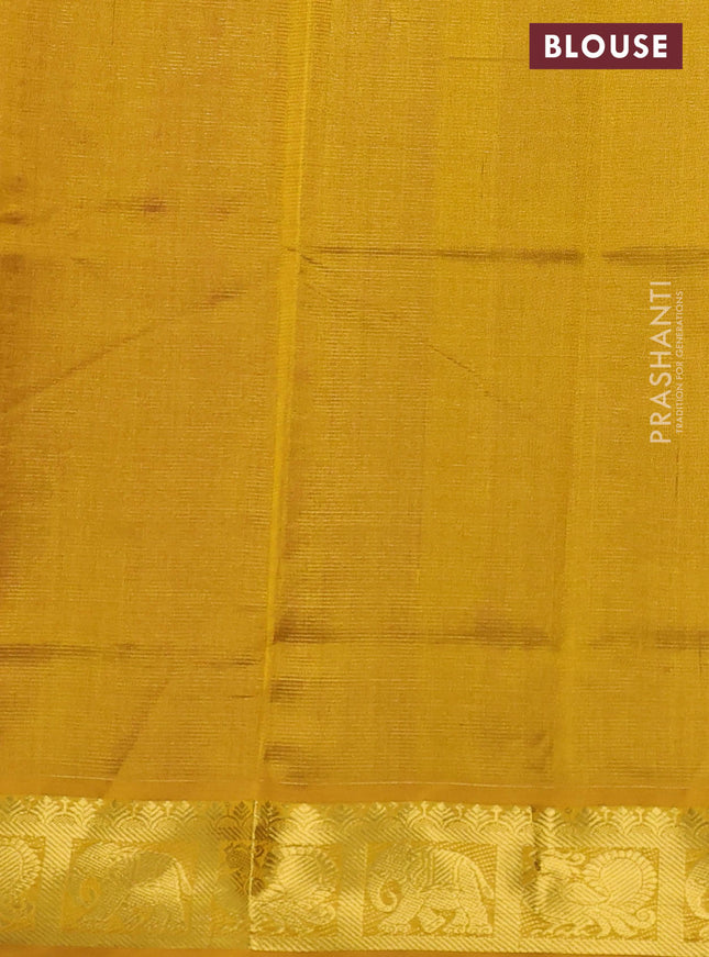 Silk cotton saree purple and dark mustard with allover vairosi pattern and ich zari woven border