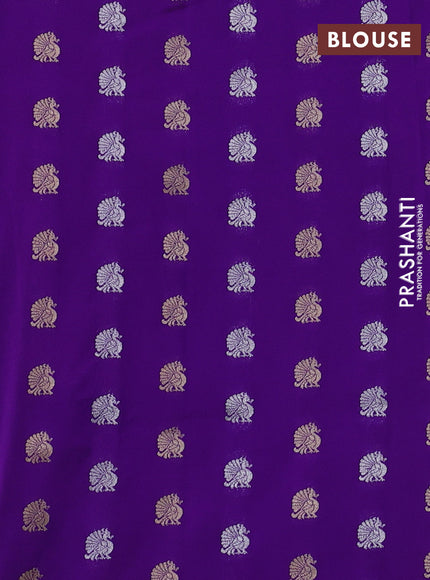 Cotton zari kota saree lavender shade with zari woven buttas and zari woven butta border