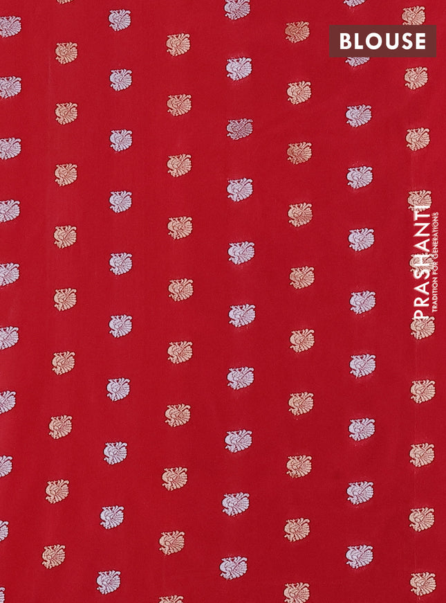 Cotton zari kota saree peach shade with zari woven buttas and zari woven butta border