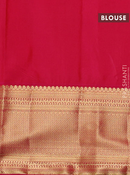 Bangalori silk saree cs blue and pink with zari woven buttas and zari woven border