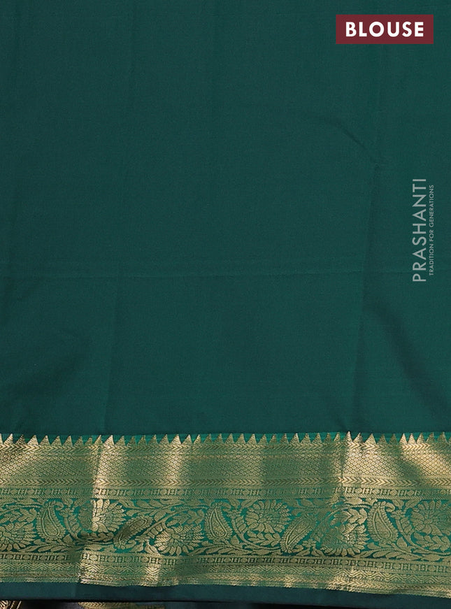 Bangalori silk saree pink and green with zari woven buttas and zari woven border