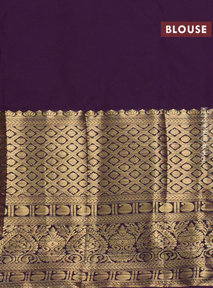Bangalori silk saree sandal and deep violet with zari woven buttas and long zari woven border