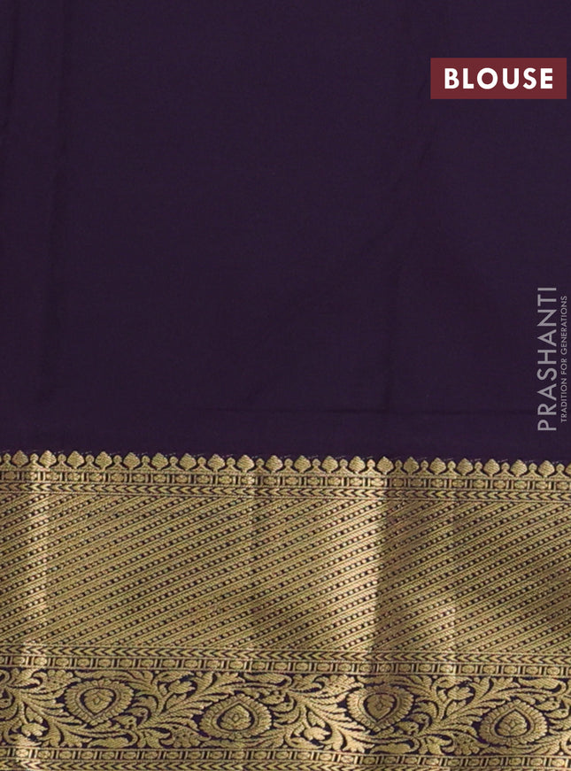 Bangalori silk saree purple and deep jamun shade with zari woven buttas and zari woven border