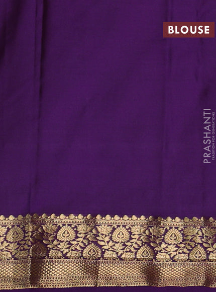 Bangalori silk saree reddish pink and violet with zari woven buttas and zari woven border