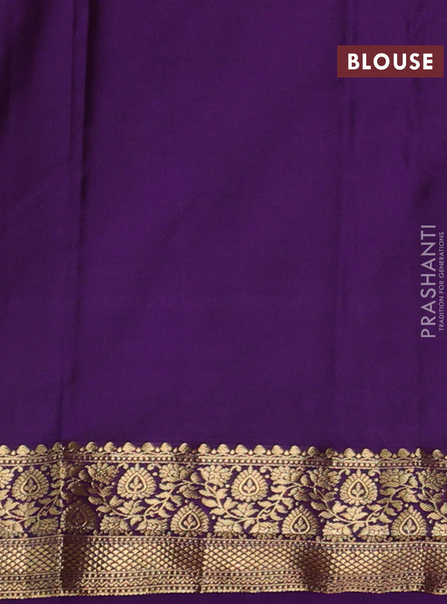 Bangalori silk saree reddish pink and violet with zari woven buttas and zari woven border