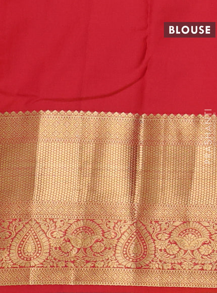 Bangalori silk saree reddish pink with zari woven buttas and zari woven border