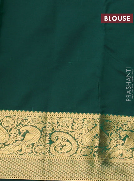 Bangalori silk saree green with zari woven buttas and zari woven border