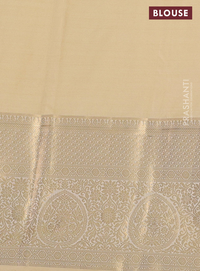 Bangalori silk saree red and cream with zari woven buttas and long zari woven border