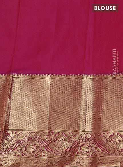 Bangalori silk saree red and purple with zari woven buttas and long zari woven border