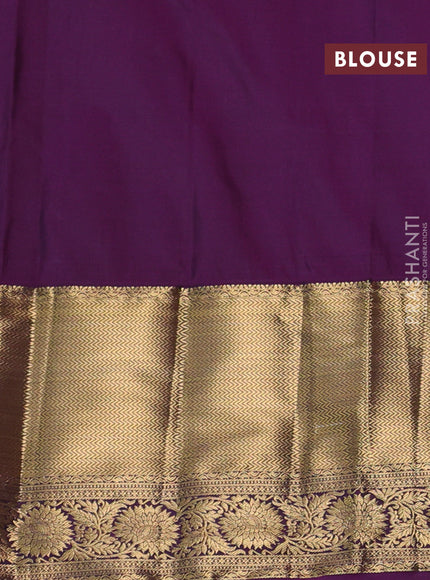 Bangalori silk saree sandal and deep purple with zari woven buttas and long zari woven border
