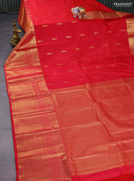 Bangalori silk saree dual shade of pink with zari woven buttas and long zari woven border
