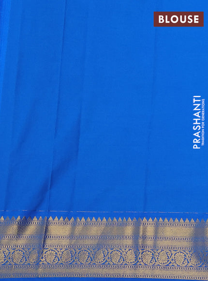 Semi kanchipuram silk saree candy pink and blue with allover zari weaves & buttas and zari woven korvai border