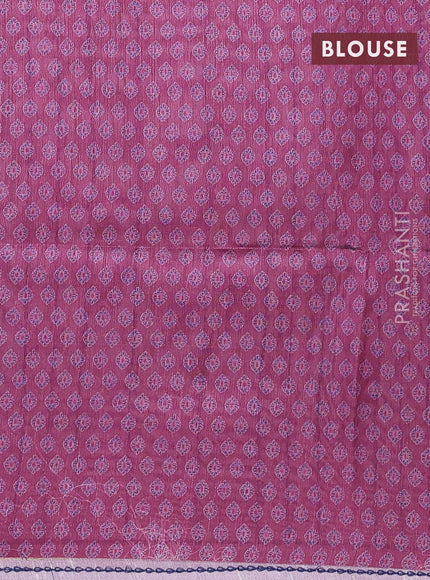 Semi tussar saree wine shade with allover prints and kantha stitch work border