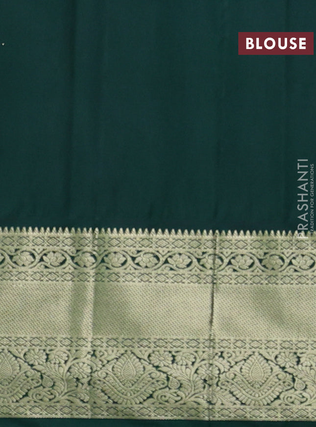 Bangalori silk saree maroon and green with zari woven buttas and zari woven border