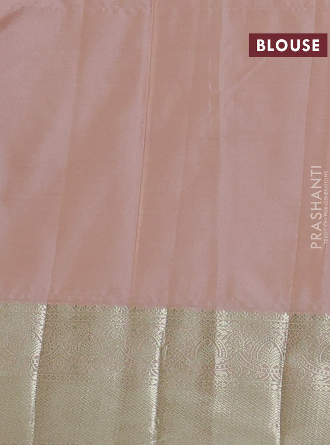 Bangalori silk saree pink and peach shade with zari woven buttas and zari woven border