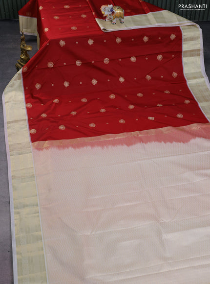 Bangalori silk saree maroon and pastel peach with zari woven buttas and zari woven border