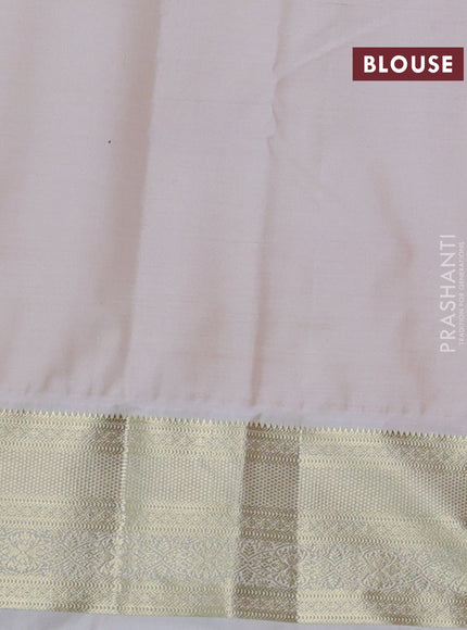 Bangalori silk saree maroon and pastel peach with zari woven buttas and zari woven border