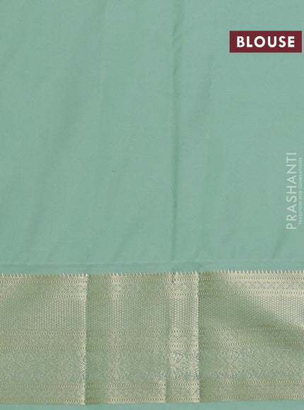 Bangalori silk saree bottle green and pastel green with zari woven buttas and zari woven border