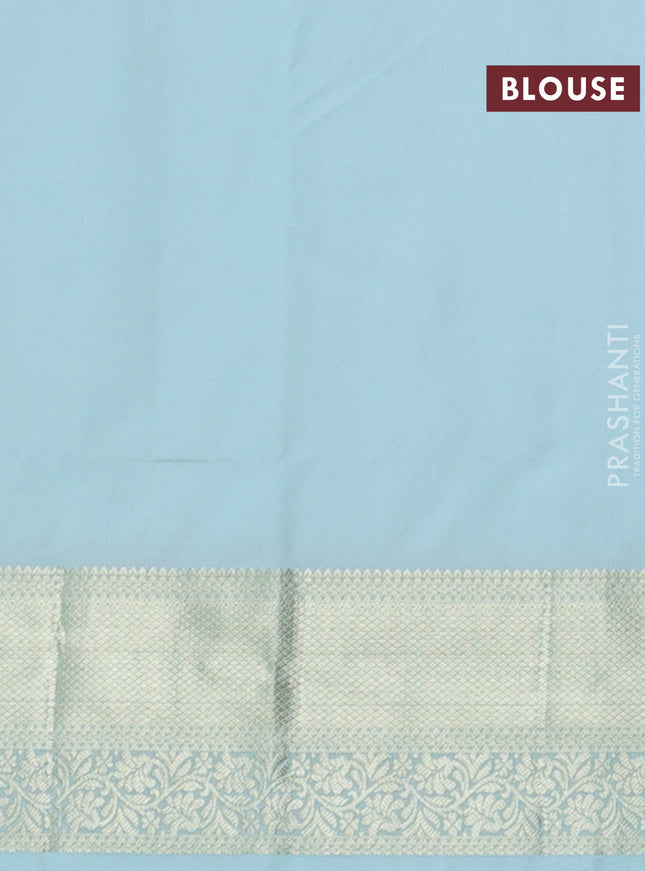 Bangalori silk saree maroon and teal shade with zari woven buttas and zari woven border