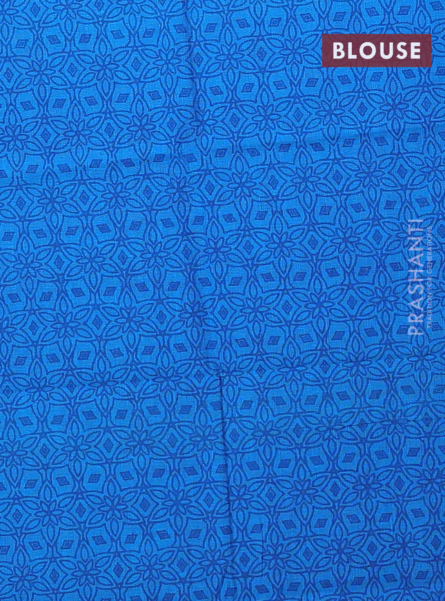 Chettinad cotton saree teal bluish green and cs blue with plain body and zari woven simple border