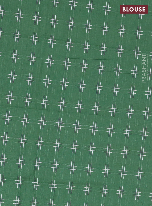 Chettinad cotton saree maroon and sap green with plain body and zari woven border