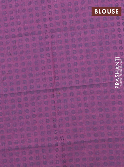 Chettinad cotton saree cs blue and purple with thread woven buttas and zari woven border