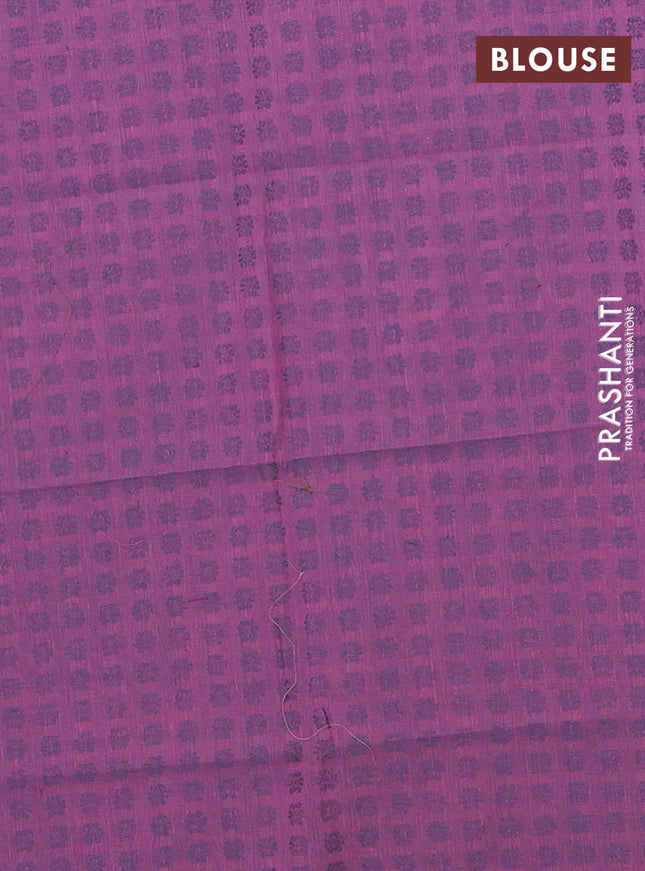 Chettinad cotton saree cs blue and purple with thread woven buttas and zari woven border