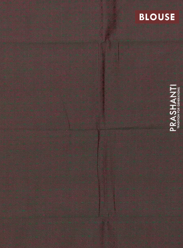 Chettinad cotton saree dual shade of yellowish pink and dual shade of greenish pink with thread woven buttas and thread woven butterfly border