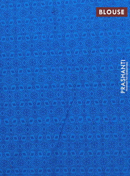 Chettinad cotton saree green and cs blue with allover small checked pattern and zari woven border