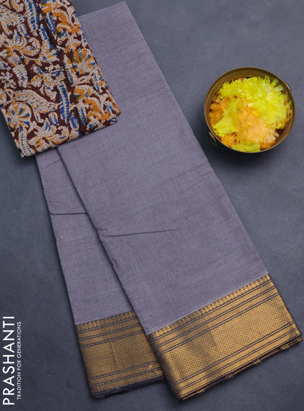 Chettinad cotton saree off white and wine shade with allover small checked pattern and zari woven border