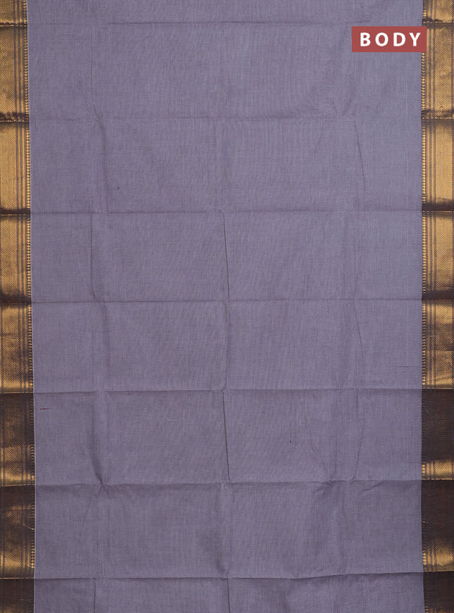 Chettinad cotton saree off white and wine shade with allover small checked pattern and zari woven border