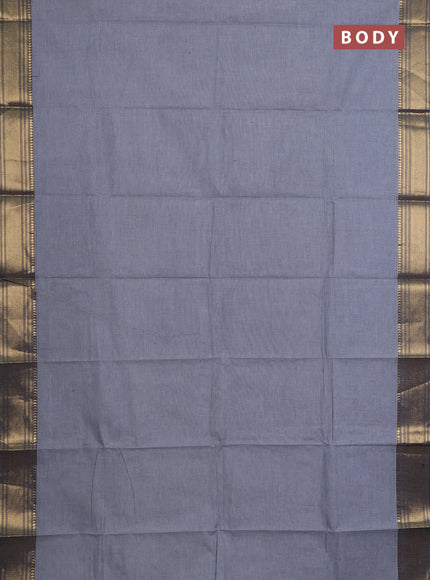 Chettinad cotton saree off white and black with allover small checked pattern and zari woven border