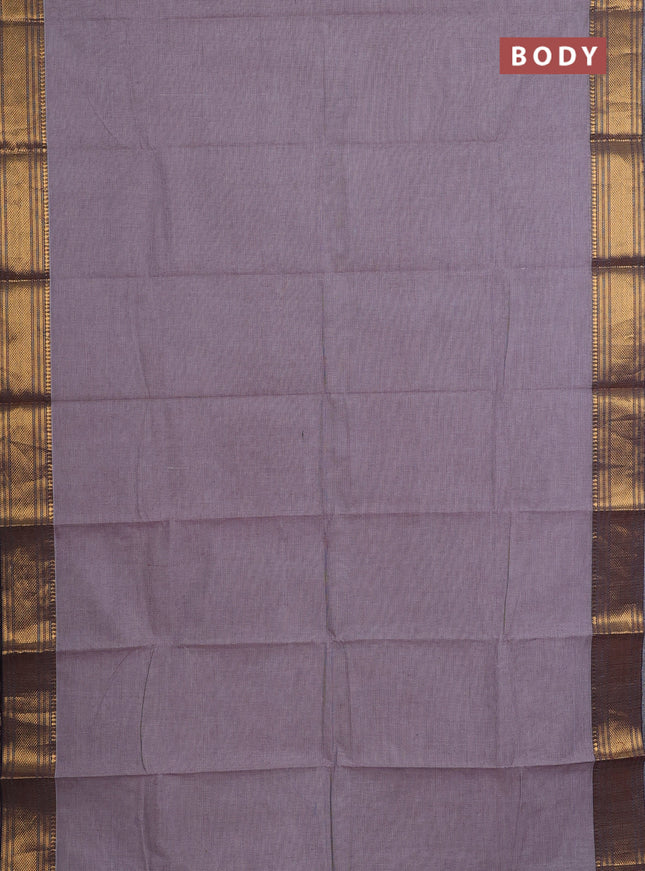 Chettinad cotton saree maroon shade with allover small checked pattern and zari woven border