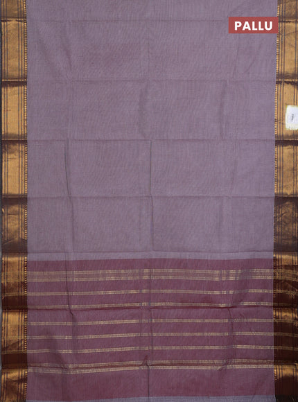 Chettinad cotton saree maroon shade with allover small checked pattern and zari woven border
