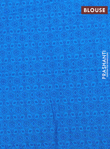 Chettinad cotton saree blue and cs blue with allover small checked pattern and zari woven border