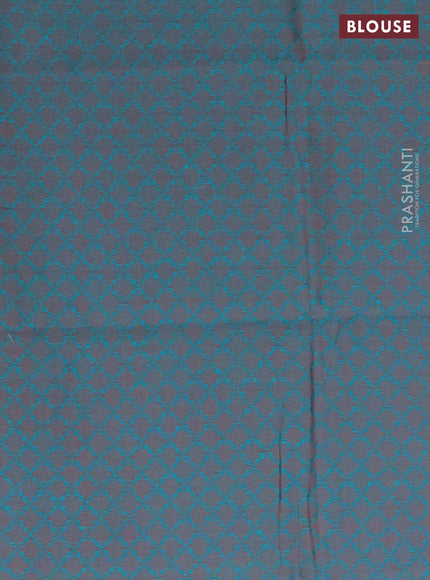 Chettinad cotton saree dual shade of maroon and peacock green with thread woven buttas and zari woven border