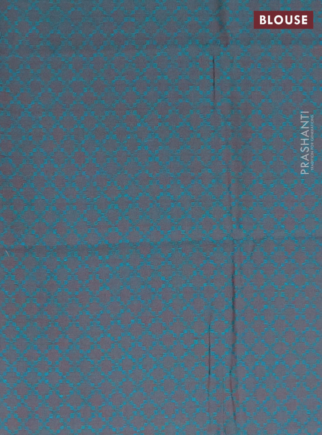 Chettinad cotton saree dual shade of maroon and peacock green with thread woven buttas and zari woven border