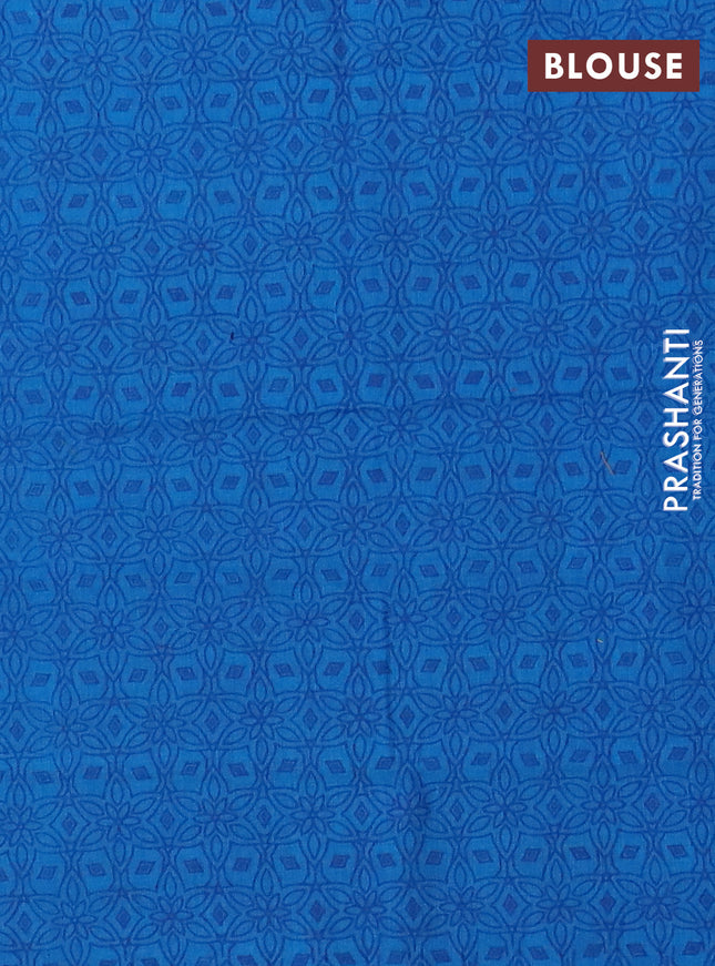 Chettinad cotton saree mauve pink shade and blue with thread woven buttas and zari woven simple border